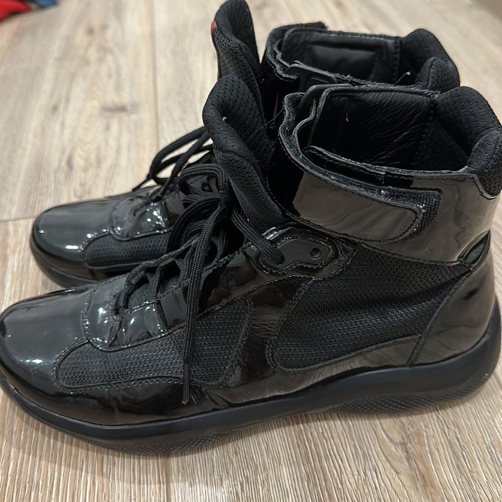 Prada High Top Patent Leather Sneakers - Picture 4 of 4